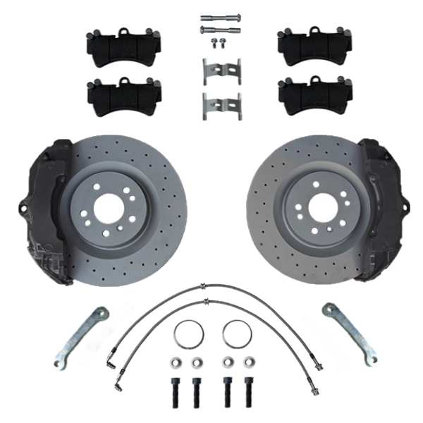 Big Brake systems KIT VW Golf 5 6 GTI Audi A3 TT S3 8P Cayenne ZR18 Brake caliper 350x32mm Brake disc - Farbe Bremssattel: Blank ohne Farbe