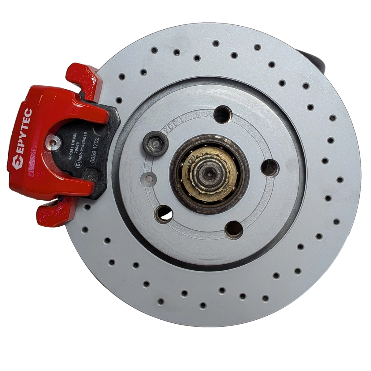 Grand kit de freinage essieu arrière VW Golf 4 VW Polo 6r WRC adaptateur R32 S3 frein 256x22 disque de frein - couleur de l'étrier de frein : rouge avec logo Epytec