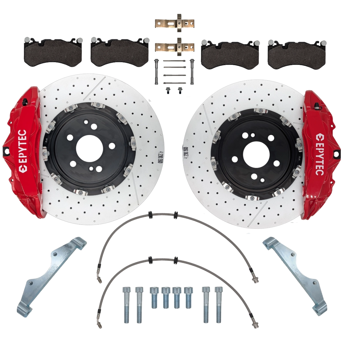 Mercedes Benz C63 W204 CL203 S204 R171 brake caliper adapter 390x36mm brake disc Mercedes GL 6-piston W204 AMG brake caliper  - Brake caliper colour: red with Epytec logo