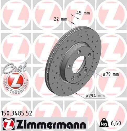 2x Bremsscheibe Mini Countryman (R60) Paceman (R61) vorne 294x22 Zimmermann Sport Coat Z 150.3485.52