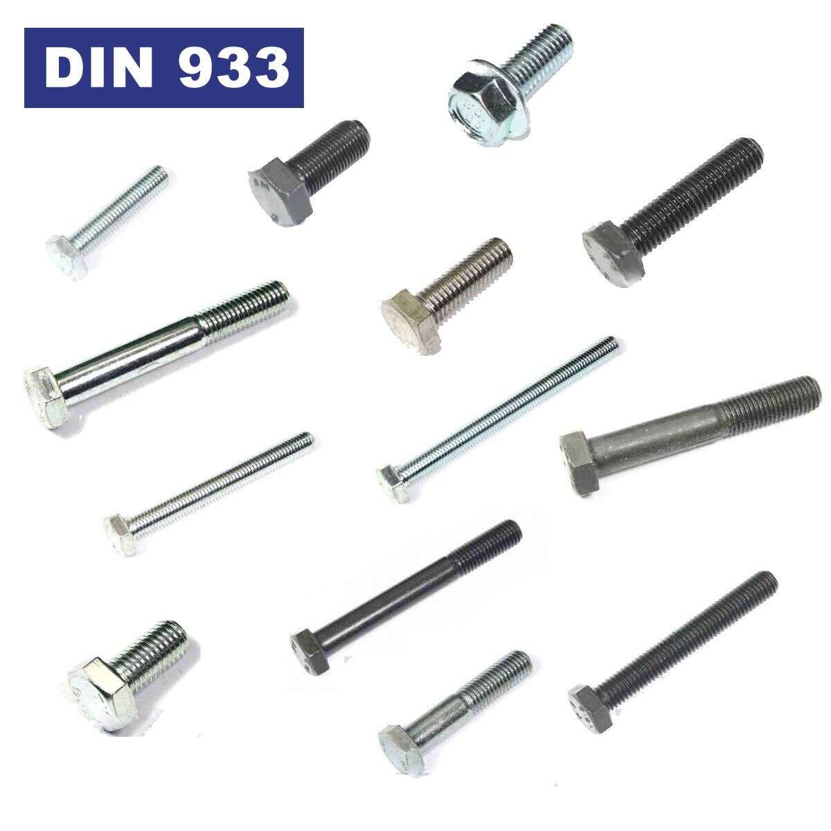 Sechskantschrauben Normal und Feingewinde Schraube M5-M16 hochfest 10.9 12.9 DIN933 DIN931 8.8 Stahl