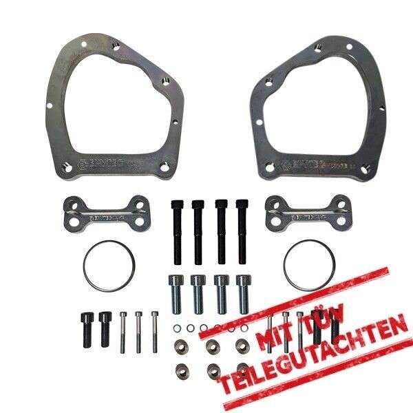 Bremssatteladapter Touran Jetta Audi TT Skoda Bremsscheibe 356x22 Audi A6 Porsche Cayenne 4-Kolben Bremssattel Tuning Adapter mit Teilegutachten