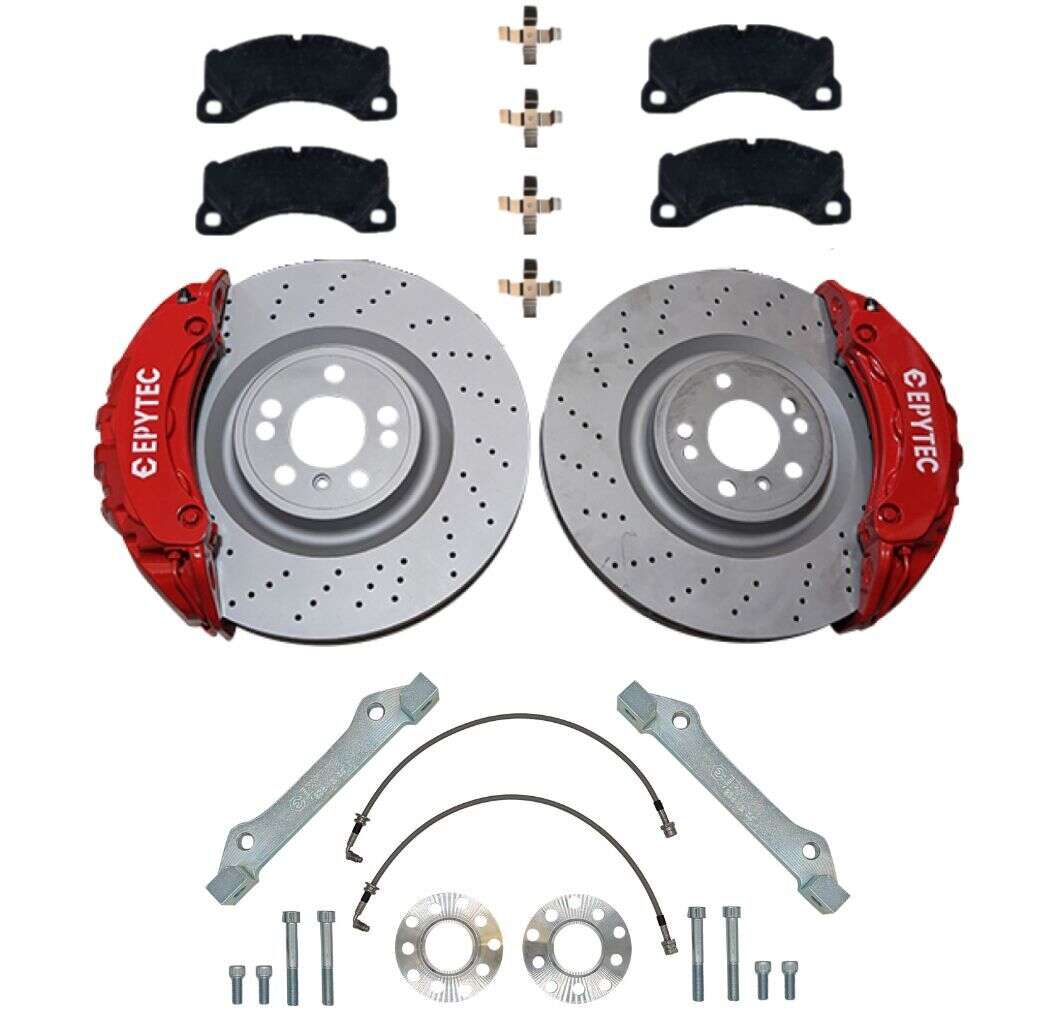 Big Brake system KIT VW Passat Audi A4 S4 B5 Audi A6 Skoda Porsche Panamera brake caliper 375x36mm brake disk - Farbe Bremssattel: Rot mit Epytec Logo