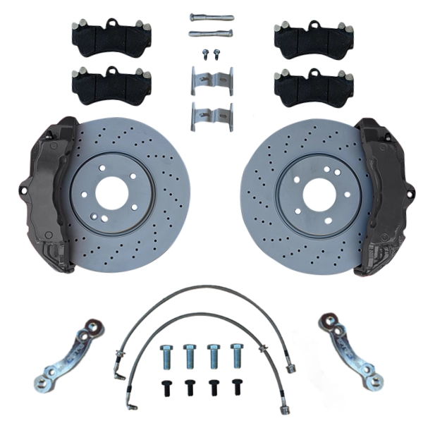 Big Brake system KIT Audi A4 B5 A6 VW Passat 3BG 3B Porsche Cayenne ZL17 ZR17 Brake caliper 330x32mm Brake disc - Farbe Bremssattel: Blank ohne Farbe