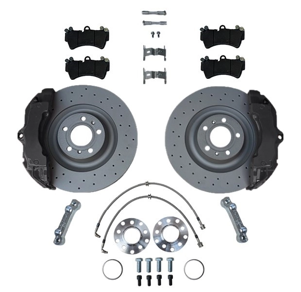 Systèmes de freinage KIT VW Golf 4 Polo VW Polo 6r WRC 9N Bora Audi A3 TT Audi RS4 B5 ZR18 étrier de frein 360x32mm disque de frein  - Farbe Bremssattel: Blank ohne Farbe