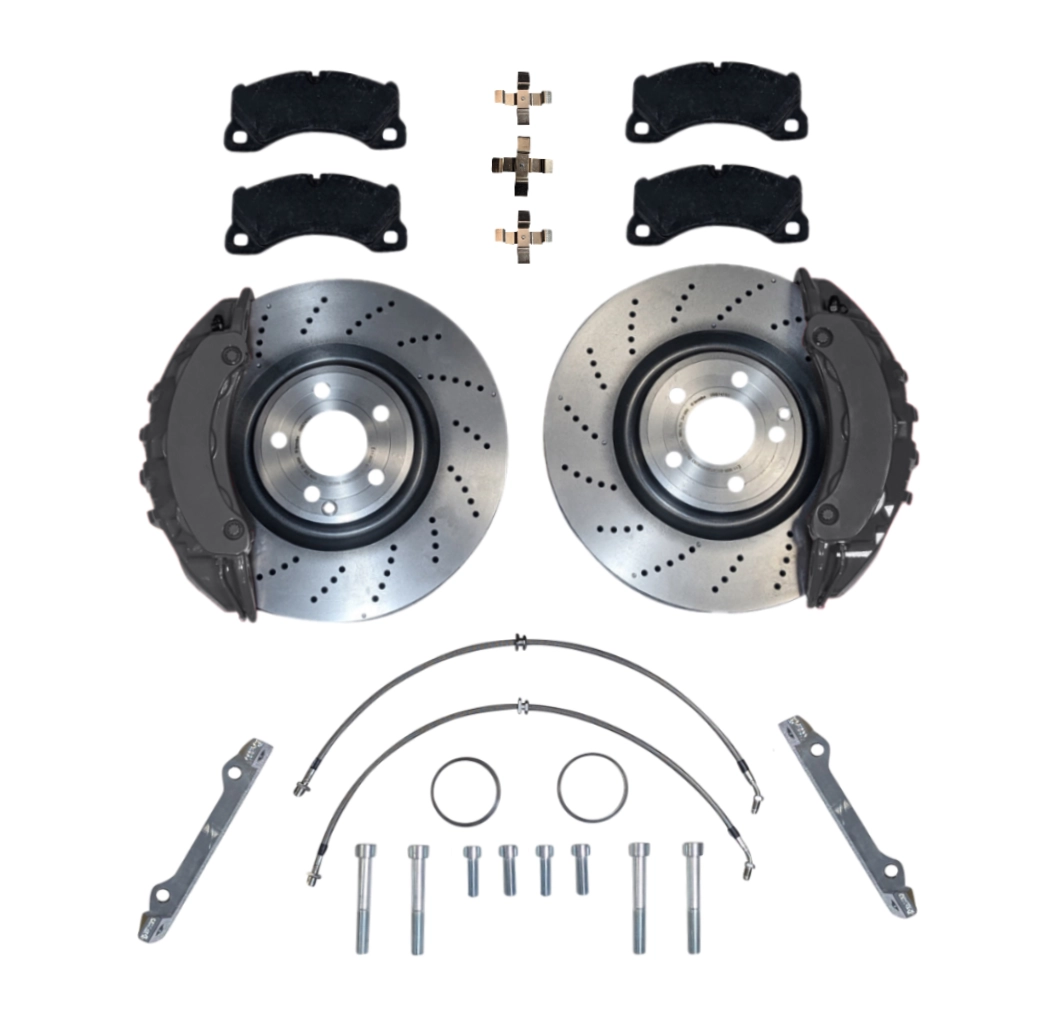 Big Brake system KIT VW Golf 5 6 Plus Audi A3 Jetta Seat Leon Altea brake caliper adapter 360x36 brake disc Mercedes Porsche Panamera 82mm brake caliper - Farbe Bremssattel: Blank ohne Farbe