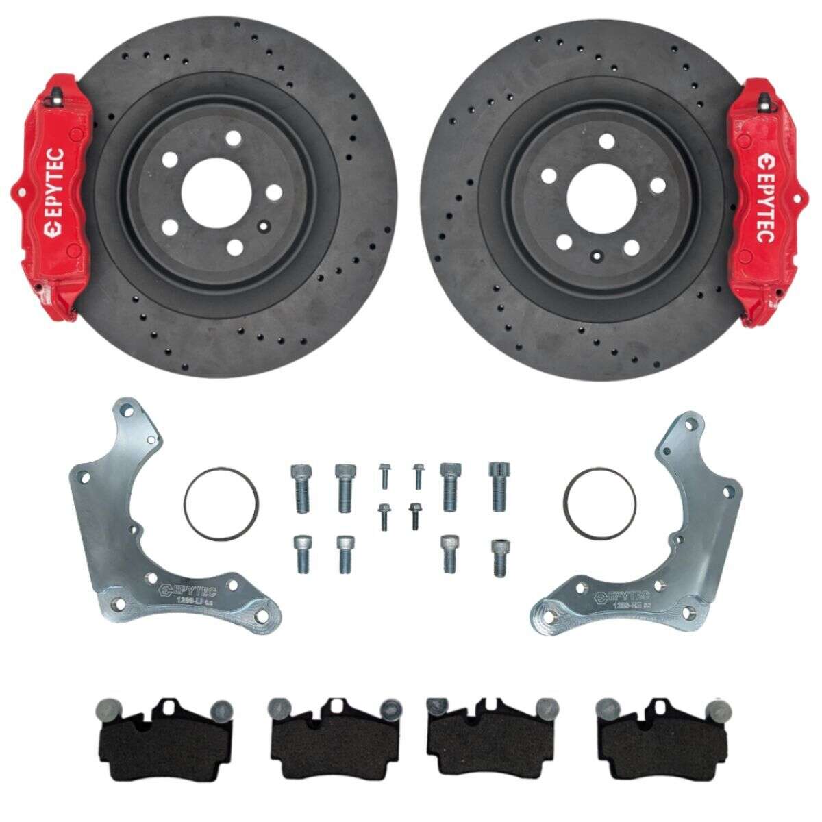 Großes Bremsanlagen KIT Hinterachse BMW X1 X2 2er Mini Porsche Cayenne 4-Kolben Sattel 356x22 Bremsscheibe