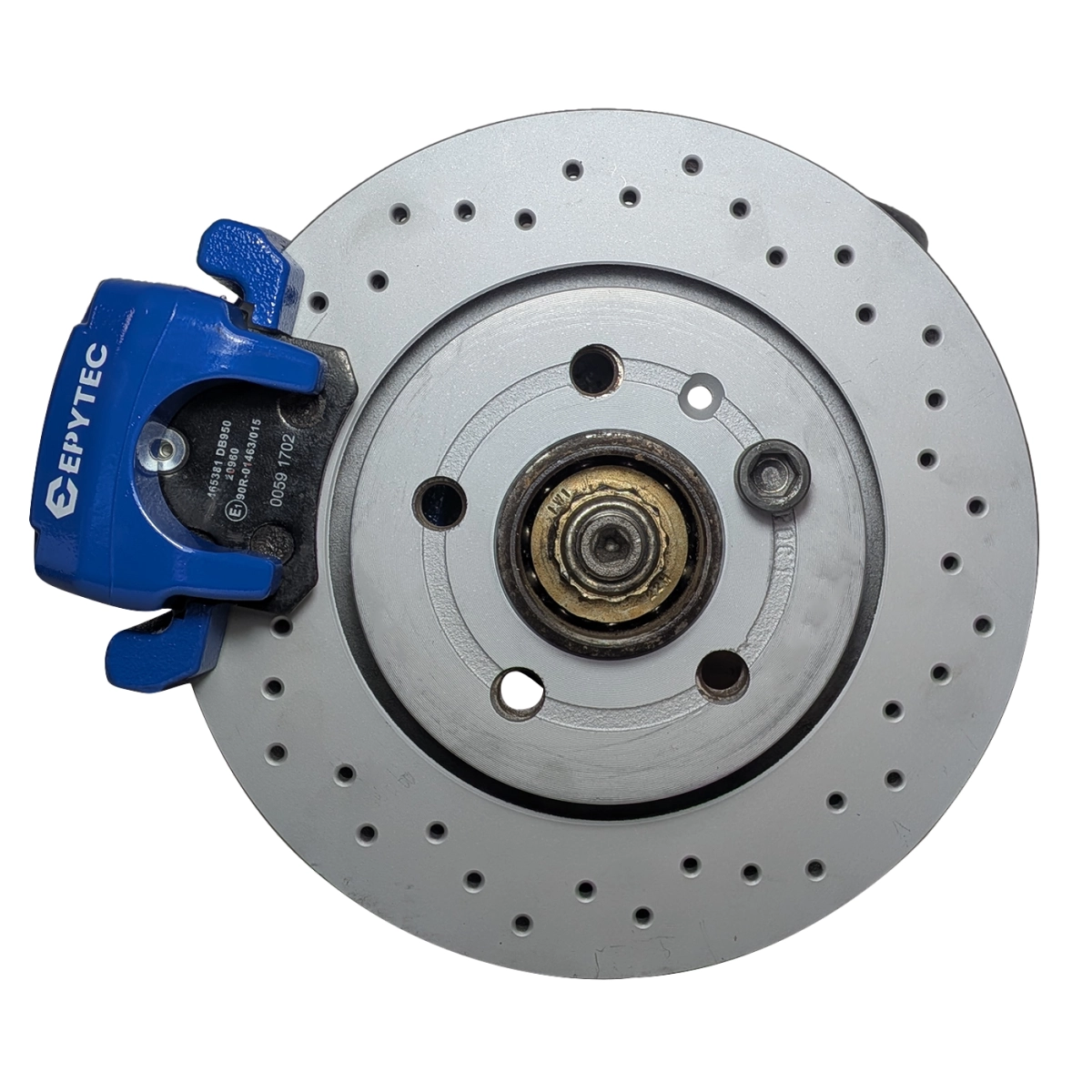 Grand kit de freinage essieu arrière VW Golf 4 VW Polo 6r WRC adaptateur R32 S3 frein 256x22 disque de frein - couleur de l'étrier de frein : bleu avec logo Epytec