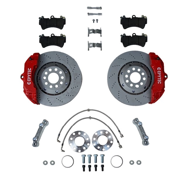 Big Brake systems KIT VW Golf 4 Polo VW Polo 6r WRC 9N Bora Audi A3 TT Audi RS4 B5 ZR18 Brake caliper 360x32mm Brake disc  - Farbe Bremssattel: Rot mit Epytec Logo Big Brake systems KIT VW Golf 4 Polo VW Polo 6r WRC 9N Bora Audi A3 TT Audi RS4 B5 ZR18 Brake caliper 360x32mm Brake disc  - Farbe Bremssattel: Rot mit Epytec Logo