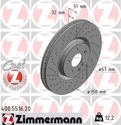 Brake disc Mercedes Benz AMG 350x32 Zimmermann Formula Z Coat Z 400.5516.20